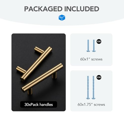 HOME EDIT Champagne Bronze Cabinet Handles, Drawer Pulls 2-1/2 Inch 30 Pack - color: Champagne Bronze, size: 2-1/2 Inch Hole Center