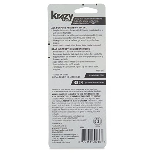 Krazy Glue All Purpose Super Glue Gel with Precision Tip (2g Tube) (6 Pack) - size: 6 Count