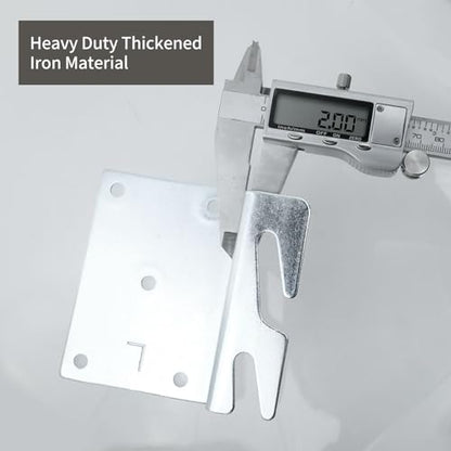 Mcredy Bed Rail Brackets, Heavy Duty Silver Bed Frame Hooks, 5-Hole, 4Pcs - size: Silver, 4 pieces
