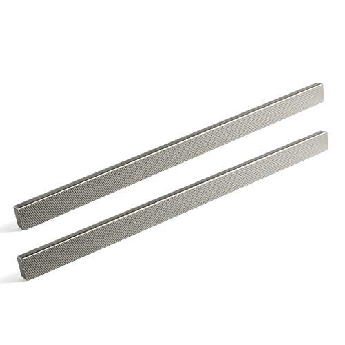 Goo-Ki 6 Pack 12 5/8 Inch Satin Nickel Knurled Cabinet Pulls - Modern Bar Handles - Textured Grip for Drawer, Dressers, Furniture Hardware - color: Satin Nickel, size: 12 5/8 Inch Center to Center