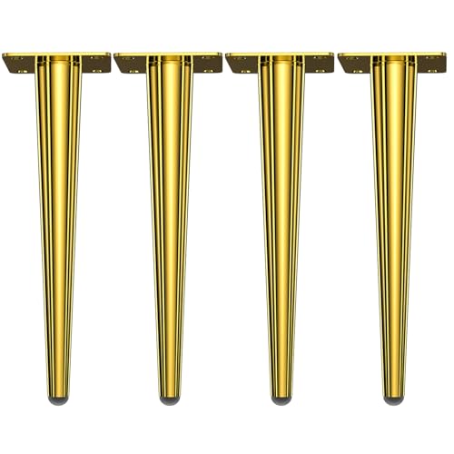Osring 20 Inch Furniture Table Legs Straight, Gold Metal Coffee Table Feet - size: 20 Inch