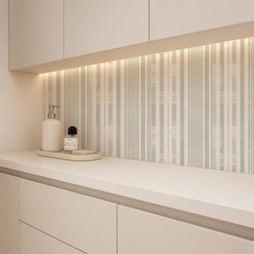 Peel and Stick Wallpaper, Light Grey Distressed Vertical Stripe Pattern, 118in x 17.7in, Waterproof Vinyl, Removable Reusable, Eco-Friendly, for Bedroom Living Room Rental Apartment - color: Dark4, size: 17.7" x 118.1"