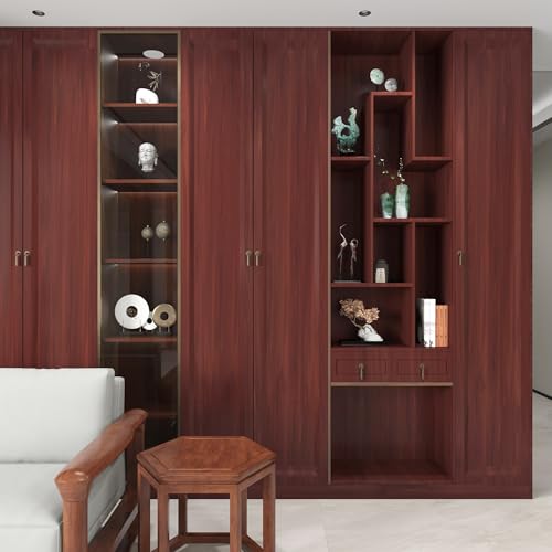 JSEVEM 16"×118" Cherry Wood Wallpaper Peel and Stick Red Brown Wood Grain Contact Paper Waterproof Mahogany Wood Wallpaper Adhesive Vinyl Wrap Furniture Stickers for Kitchen Cabinets Table Countertops - color: Red Brown, size: 16" x 118"