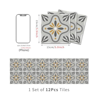 VICCI 12Pcs Peel and Stick Tile Decals, 5.9x5.9 inch Wall Tile Decals - color: Art-239, size: 5.9x5.9IN*12PCS