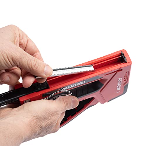 Arrow T501 5-in-1 Manual Staple and Nail Gun, Wire Stapler, and Brad Nailer for Wood, Upholstery, Construction, Insulation, Crafts, Fencing, and Cable, Black/Red - size: (Pack of 1)