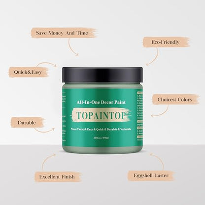 All-in-One Water-Based Wood Refinishing Paint - Low VOC, Fast-Drying, for Furniture, Cabinets & Doors - Easy Furniture Makeovers, with Paint Roller (Sage Green, 16 Fl Oz) - color: Sage Green