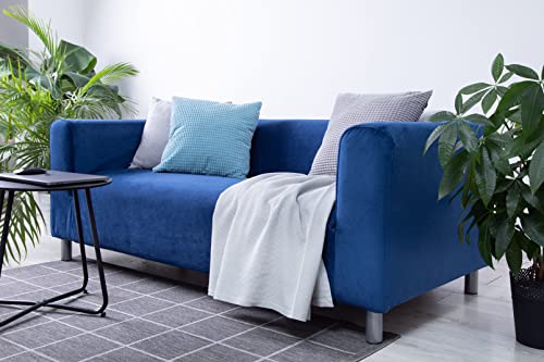 MASTERS OF COVERS Snug Fit Classic Velvet Klippan Loveseat Slipcover for The IKEA 2 Seater Klippan Loveseat Sofa Cover Replacement (Blue, Velvet) - color: Velvet Blue, size: Velvet