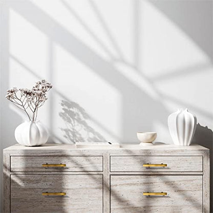 Estmoon 30 Pack Brushed Brass Cabinet Handles 3 Inch Gold Cabinet Pulls Modern Square Drawer Pulls Brass Gold Dresser Pulls Hardware Kitchen Handles for Cabinets and Drawers, 5" Total Length - color: Brushed Brass
