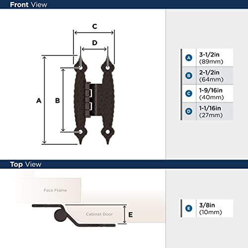 Amerock 1 Pair 3/8" Offset Oil-Rubbed Bronze Non-Self-Closing Cabinet Hinge - color: Oil Rubbed Bronze