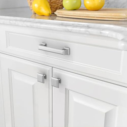 Amerdeco 10 Pack Polished Nickel Cabinet Pulls 3.75" - color: Polished Nickel, size: 3.75" hole center, style: 10 Pack