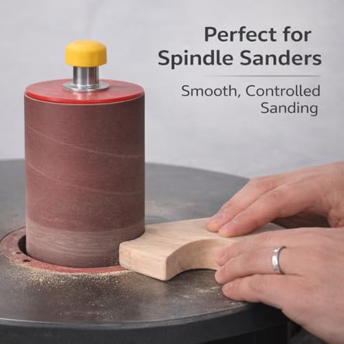 Dark Stone Spindle Sander Sanding Sleeves, 4-1/2" Length, Assorted Diameters 1/2"–3", Aluminum Oxide Replacement Sleeves, 6-Pack, Choose Grit (80)