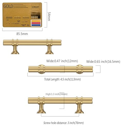 Amerdeco 10 Pack Champagne Bronze Cabinet Pulls 3 Inch(76MM) Hole Centers Kitchen Cabinet Handles Cabinets Hardware Drawer Pulls ZH0050 - color: Champagne Bronze, size: 3"/76MM Hole Center