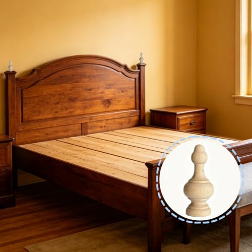 5Pcs Wood Finials Versatile Decorative Wooden Balusters Craft Spindles for DIY Craft Furniture Woodworking Decoration