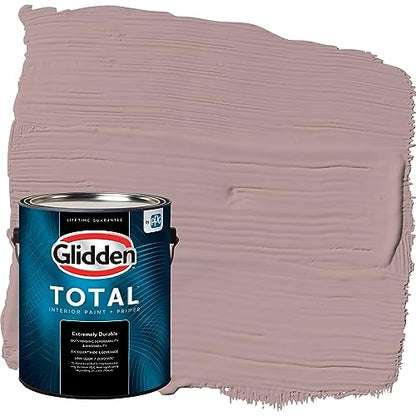 Glidden Total Interior Wall Paint & Primer All-in-One, Tawny Mushroom/Red, Flat, 1 Gallon - color: Tawny Mushroom, size: 128 Fl Oz (Pack of 1)