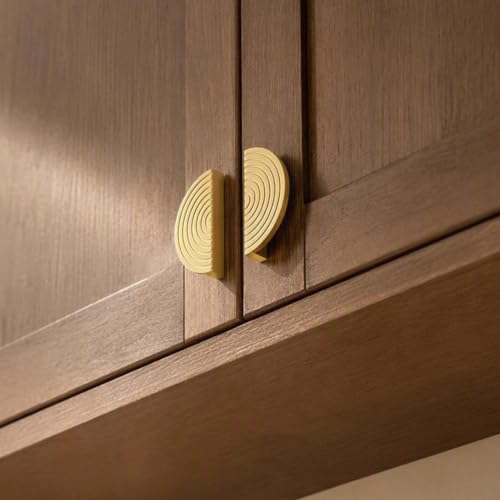 BaiNong 4 Pack Gold Drawer Pulls 3" Cabinet Handles Traditional Retro - color: 4 Pack 3" Semicircle