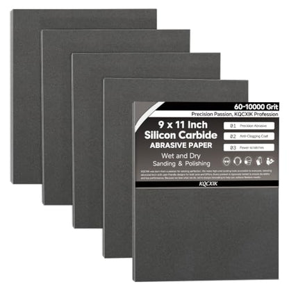 12-Sheet Premium 800 Grit Wet Dry Sandpaper, 9 x 11 Inch - style: 800Grit