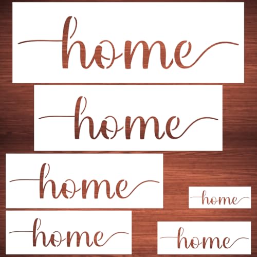 Large Home Stencils for Painting - 6 Pack Home Stencil Templates for Painting on Wood, Reusable Letter Stencils for Chalkboard Wood Crafts Signs & Home Front Door Mat Decorations - style: Home