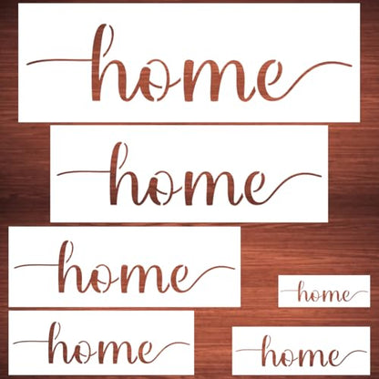 Large Home Stencils for Painting - 6 Pack Home Stencil Templates for Painting on Wood, Reusable Letter Stencils for Chalkboard Wood Crafts Signs & Home Front Door Mat Decorations - style: Home