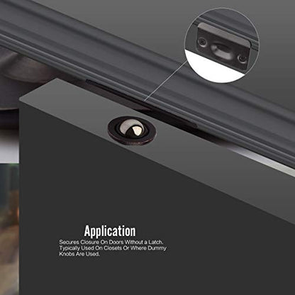 HOMOTEK 4 Pack Drive in Ball Catch with Strike Plate for Closet Doors, Oil Rubbed Bronze, 13/16 Inch x 1-1/8 Inchs,Die-cast, Adjustable Tension Ball - color: Oil Rubbed Bronze