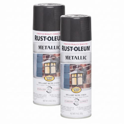 Rust-Oleum 7250830 Stops Rust Metallic Spray Paint, 11 Ounce, Black Night (Pack of 2) - color: Black Night, size: 11 Fl Oz (Pack of 2)