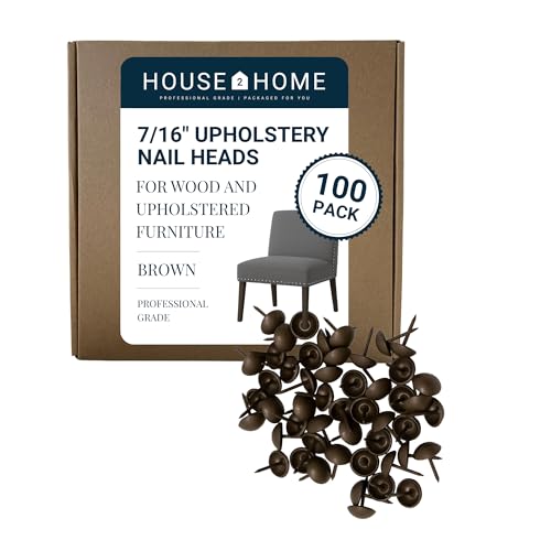 House2Home Brown Upholstery Tacks Decorative Nailhead Trim 7/16" 100pk - color: Natural, size: 100 Pack