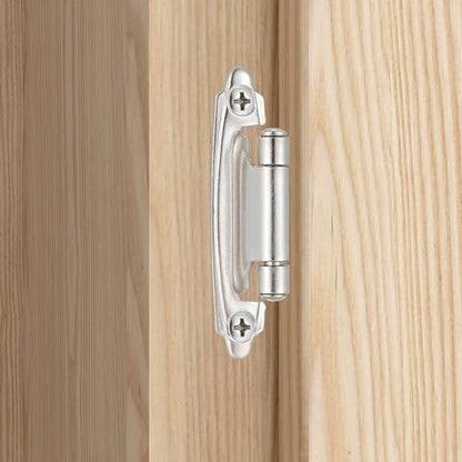 Brushed Nickel Cabinet Hinges, 1/2” Overlay, 4 Pack - color: Brushed Nickel, size: 1/2 Inch Overlay