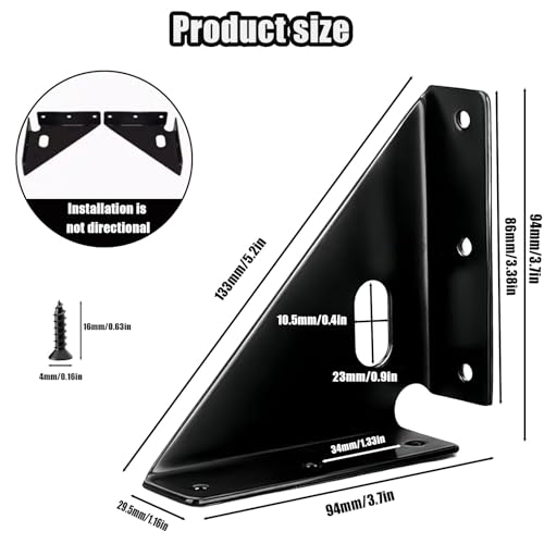 4 Pcs Heavy Duty Gusset Joints, Trapezi Corner Code (Black) - color: 4 Pcs Gusset Joints（black）