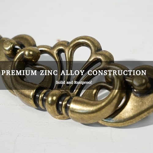 4-Pack Antique Brass Bail Drawer Pulls, 3-3/8 Inch Hole Centers