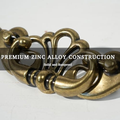 4-Pack Antique Brass Bail Drawer Pulls, 3-3/8 Inch Hole Centers