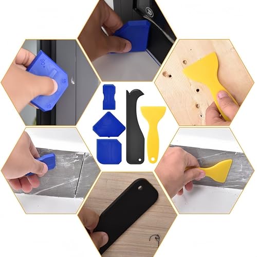 35PCS Sealant Finishing Tool Kit Multi Angle Scrapers Caulk Grout Remover With Nozzles For Bathroom Kitchen Window, Boxed - color: Boxed