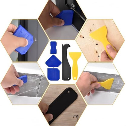 35PCS Sealant Finishing Tool Kit Multi Angle Scrapers Caulk Grout Remover With Nozzles For Bathroom Kitchen Window, Boxed - color: Boxed