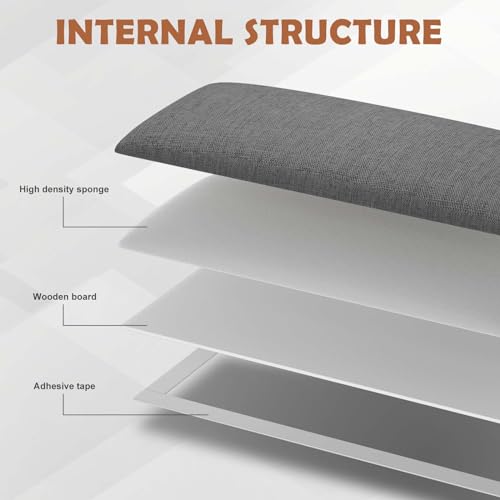 IFNOW Wall Mounted Headboard, Peel and Stick Panels, Dark Grey, Queen - color: Fabric-dark Grey, size: Queen