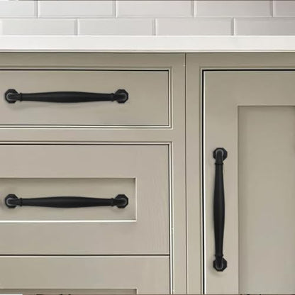 khtumeware 10 Pack 3-1/2 Inch(89mm) Black Cabinet Pulls Heavy Duty Solid Cabinet Hardware for Cupboard Drawer Pulls Dresser Handle - color: Matte Black, size: 3-1/2 inch Hole Center