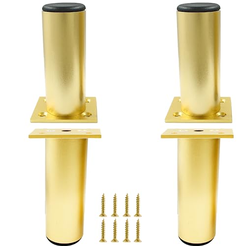 4-Pack Adjustable Aluminum Alloy Furniture Legs 4.7" Height Gold - color: Gold, size: 4.7 Inch
