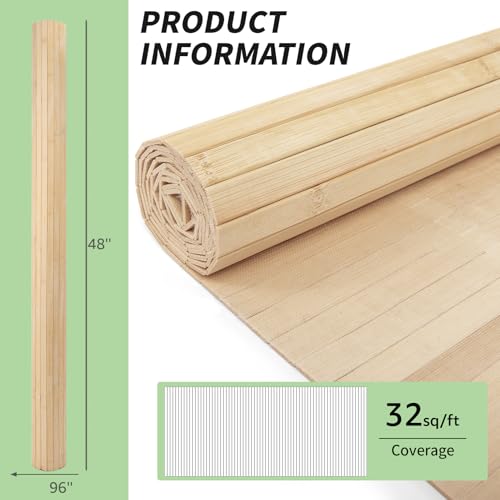 Art3d 48 x 96 in Natural Bamboo Wall Panel, 1-Pack, Light-Carbonized - color: Light-carbonized, size: 1-48 inches x 96 inches