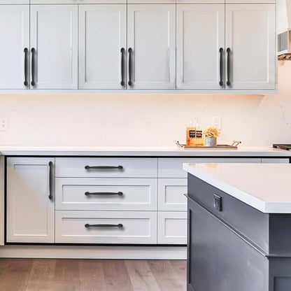 2 Pack 3-3/4inch(96mm) Center to Center Black Cabinet Pulls Handles for Cabinets Cupboard Solid Heavy Duty Matte Black Drawer Handles Dressers Kitchens bedrooms - color: Black, size: 3-3/4inch(96mm) Center to Center
