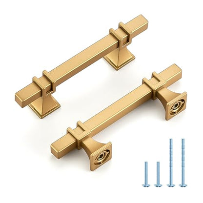 HOME EDIT Gold Pulls Cabinet Handles 3 Inch 10 Pack - color: Gold, size: 3 In Hole Center
