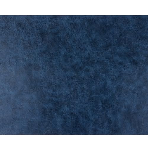 Faux Leather Sheets Fabric 54" X 36",Thick Durable Synthetic Upholstery Vinyl, Suitable for Furniture Replacement and Renovation Materials, Wallets, DIY Sewing Projects (Navy Blue, 1 Yard) - color: Navy Blue, size: 1 YARD
