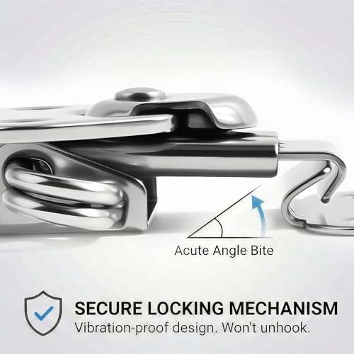 2 Pcs Spring Butterfly Twist Latch, Silver, 304 SS, 1.57" X 1.86" - size: Stainless Steel with Spring