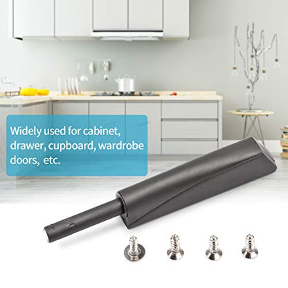 MLKING Magnetic Push Open Latches for Cabinets & Drawers - 4 Pack Dark Grey Recessed Cabinet Doors Touch Release Latches - color: dark grey 4 pack