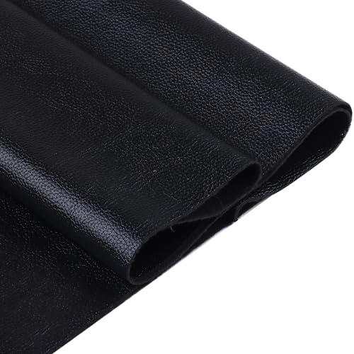 Ramya Faux Leather Sheets Roll 12" X 53"(30cm X 135cm) Upholstery Faux Leather Suitable for Handmade DIY, Earrings, Hair Clips, Sewing Crafts Projects (Black) - color: Black