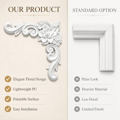 Corner Wall Molding Kit, 6.30 × 6.30 in 8pc