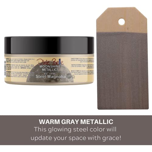 Dixie Belle Paint Company Moonshine Metallics - Steel Magnolia (4oz) - color: Steel Magnolia, style: 4 Fl Oz (Pack of 1)