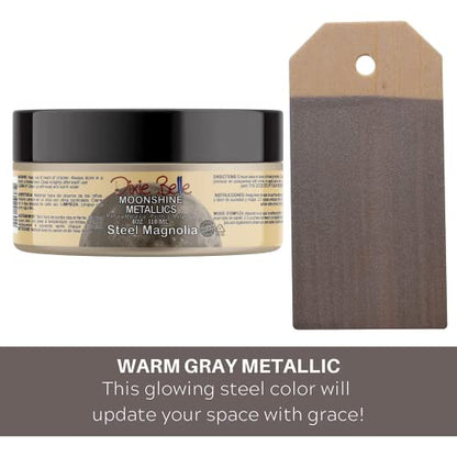 Dixie Belle Paint Company Moonshine Metallics - Steel Magnolia (4oz) - color: Steel Magnolia, style: 4 Fl Oz (Pack of 1)
