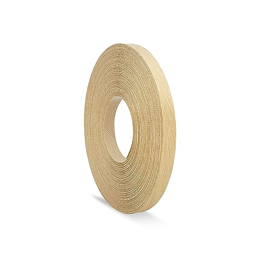Birch Edge Banding 5/8 inch x 25 feet Wood Veneer Pre Glued Adhesive Edging Trim Band Tape Iron On Flexible Strip Roll Laminate Cabinate Countertop Furniture Shelf MDF Board Paintable Edgebanding - size: 5/8 in x 25 ft