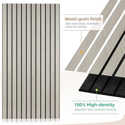 Acoustic Wall Panels,4 Pack 47.2”x23.6”x0.35”, Natural Oak - color: Natural Oak, size: 4 PACK
