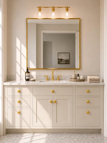 trust4care 4-Pack Brushed Satin Gold 1.5" Bifold Closet Cabinet Knobs Pulls - color: Gold, size: Set of 4