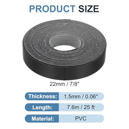 MECCANIXITY Black Edge Banding 25 ft x 7/8 Inch Veneer Tape Pre-glued Flexible Plywood Edge Banding with Hot Melt Adhesive for Furniture Restoration - size: 25 ft x 7/8 Inch