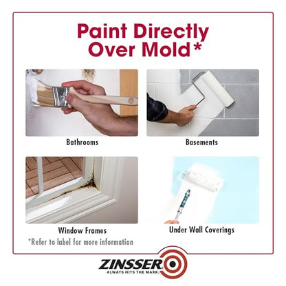 Zinsser 276049-2PK Mold Killing Primer, Gallon, White, 2 Pack - size: 128 Fl Oz (Pack of 2)
