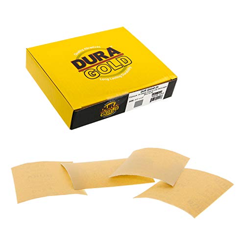 Dura-Gold Premium 1/4 Sheet Gold Sandpaper Sheets, 240 Grit (Box of 25) - size: 240-Grit